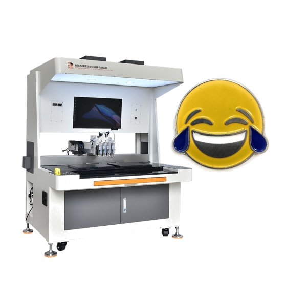 Happy Smile Face Enamel Badge Filling Machine
